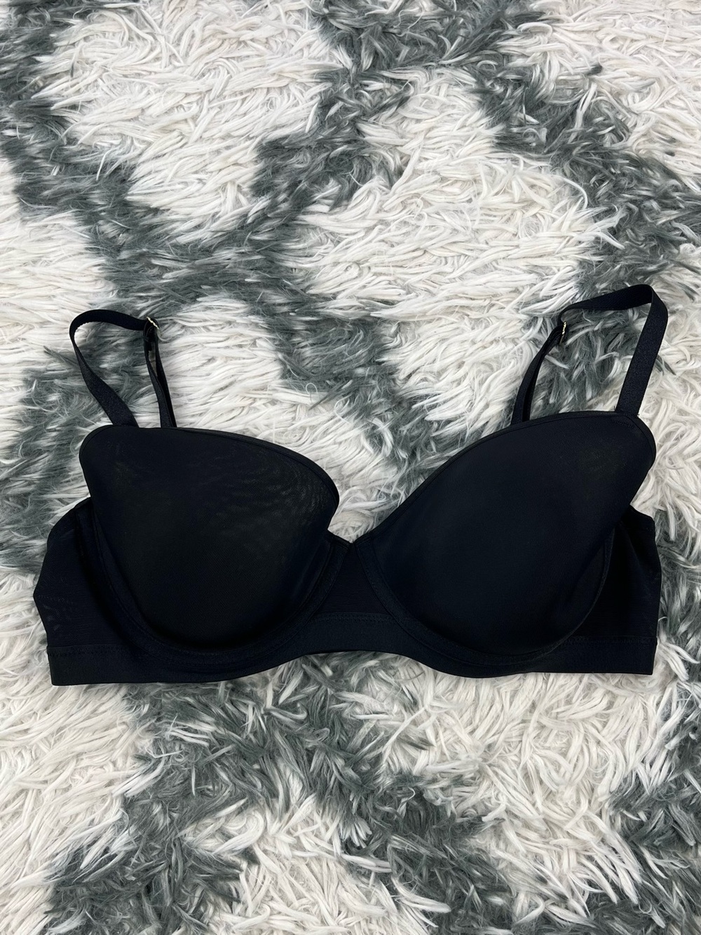 Soma Women’s Black See Through Lightest Lift Smooth Demi Bra Size 36C